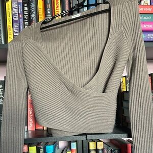 Abercrombie & Fitch Taupe V-Neck Sweater